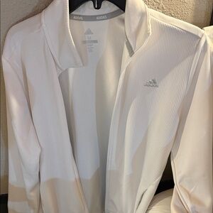 adidas White Full-Zip Lightweight golf Jacket